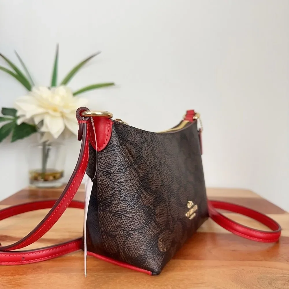 NWT Coach Zip Top Crossbody Bag In‎ Signature Canvas